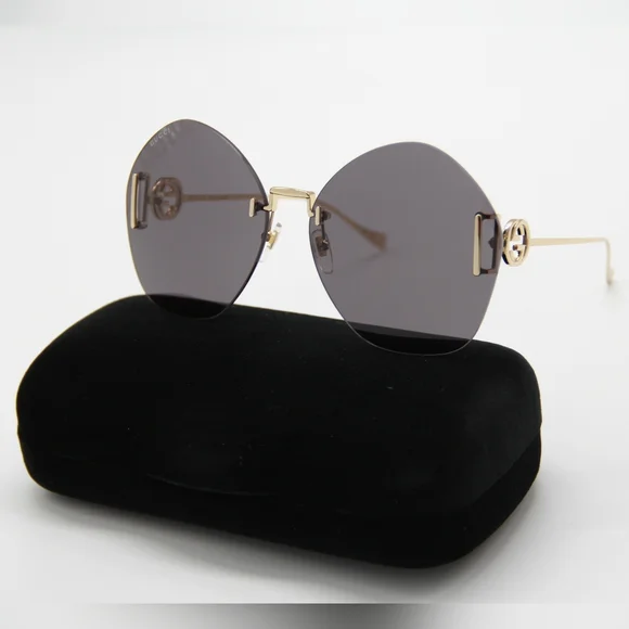Gucci | Accessories | New Gucci Gg23s 002 Women Gold Gray  display picture 1